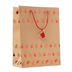 Shopper Natale personalizzate in carta cm 25x11x32 SPARKLE CX1497 - Rosso