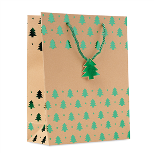 Shopper Natale personalizzate in carta cm 25x11x32 SPARKLE CX1497 - Verde