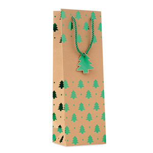 Sacchetto portabottiglie da regalo in carta SPARKLE WINE CX1498 - Verde
