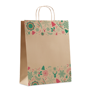 Shopper Natale personalizzate in carta avana cm 32x12x40 BAO LARGE CX1520 - Beige