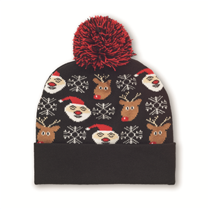 Berretto invernale personalizzato con fantasie natalizie SHIMAS HAT CX1529 - Nero