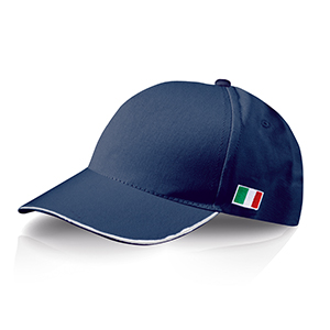 Cappellino personalizzato in cotone con bandiera ricamata Legby Ocean Breeze ITALIA-2 D19577 - Blu Navy