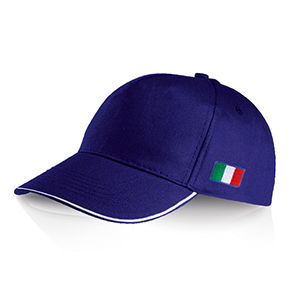 Cappellino personalizzato in cotone con bandiera ricamata Legby Ocean Breeze ITALIA-2 D19577 - Blu Royal