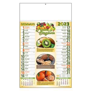 Calendario illustrato trimestrale FRUTTA DI STAGIONE D9790 - Bianco