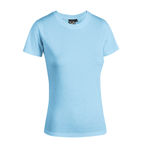 T-shirt personalizzabile da donna bianca in cotone 145gr Myday WOMAN E0423 - Azzurro