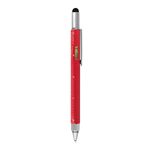 Penna in metallo con bolla e touch BRICK E17096 - Rosso