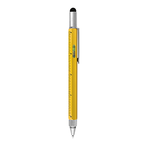 Penna in metallo con bolla e touch BRICK E17096 - Giallo