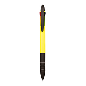 Penna 4 colori con touch screen TRIO FLU E18877 - Giallo Fluo