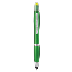 Penna personalizzata con touch e evidenziatore MARKER E19888 - Verde Scuro