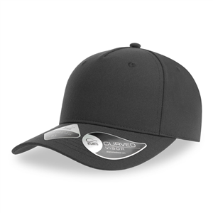 Cappello baseball personalizzato a in poliestere riciclato 5 pannelli Atlantis FIJI FIJC - Grigio Scuro