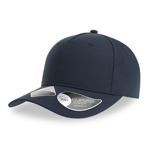 Cappello baseball personalizzato a in poliestere riciclato 5 pannelli Atlantis FIJI FIJC - Blu navy
