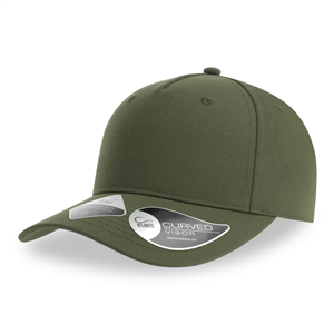 Cappello baseball personalizzato a in poliestere riciclato 5 pannelli Atlantis FIJI FIJC - Oliva