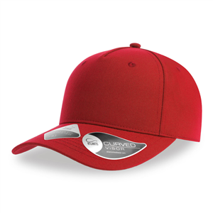 Cappello baseball personalizzato a in poliestere riciclato 5 pannelli Atlantis FIJI FIJC - Rosso