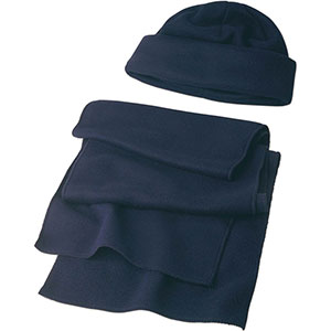 Set cappello e sciarpa in pile RUSSO GV1745 - Blu