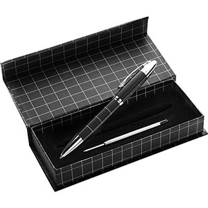 Penna regalo in metallo MALIKA GV2055 - Nero - Argento