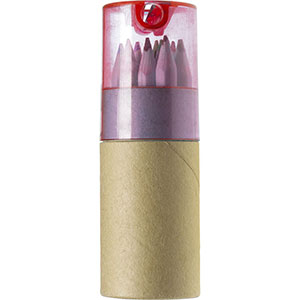 Set regalo con 12 matite colorate TERRENCE GV2495 - Rosso
