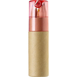 Gadget cancelleria con 6 matite colorate LIBBIE GV2497 - Rosso