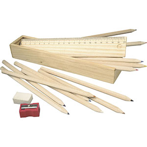 Set regalo da scrivania in legno CARMELITA GV2545 - Marrone