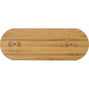 Caricatore wireless doppia posizione in bamboo TATUM GV432509 - Bamboo