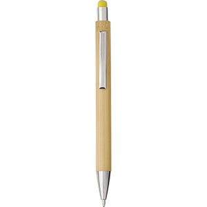 Penna bamboo personalizzata con touch CLAIRE GV548774 - Giallo