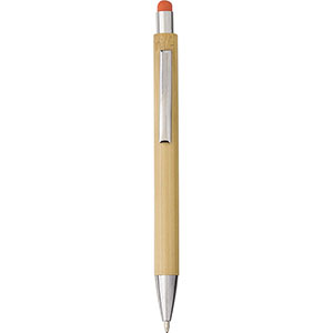 Penna bamboo personalizzata con touch CLAIRE GV548774 - Arancio