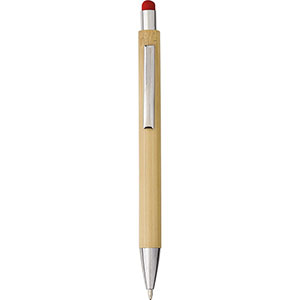 Penna bamboo personalizzata con touch CLAIRE GV548774 - Rosso
