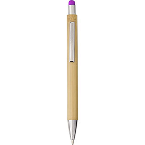 Penna bamboo personalizzata con touch CLAIRE GV548774 - Fuchsia