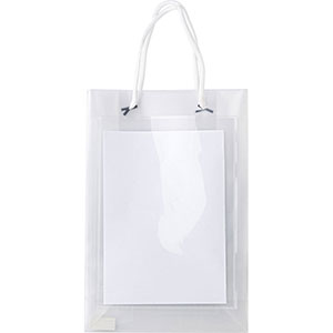 Shopper cm 20x29x8 in nylon con tasca trasparente BENEDITA GV6622 - Trasparente
