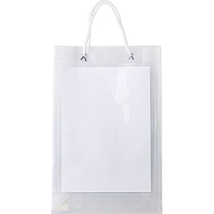 Shopper grande cm 26x39x10 in nylon con tasca trasparente VIENNA GV6623 - Trasparente