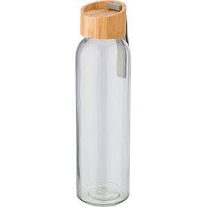 Borraccia in vetro personalizzata 500 ml tappo bamboo MARC GV662808 - Marrone