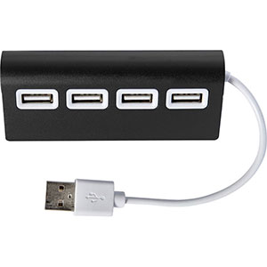 Hub USB 4 porte in alluminio LEO GV7737 - Nero