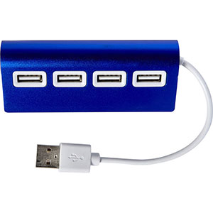 Hub USB 4 porte in alluminio LEO GV7737 - Blu