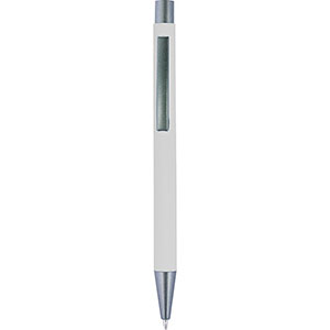Penna in alluminio con finitura in gomma EMMETT GV8298 - Bianco