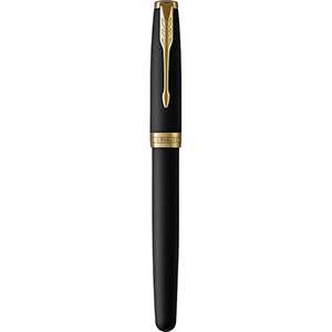 Parker penna rollerball Sonnet in acciaio inox e ottone laccato GV9396 - Nero