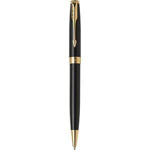 Parker penna a sfera Sonnet in acciaio inox e ottone laccato GV9397 - Nero