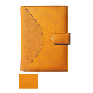 Agenda personalizzata giornaliera a portafoglio interno mobile, copertina in similpelle cm 15x21 S/D separati ALCAMO H15200 - Ocra