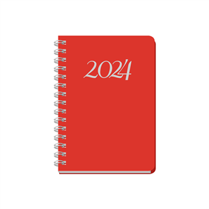 Agenda personalizzata giornaliera a spirale cm 15x21 CRISTAL H25011 - Rosso