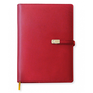 Agenda personalizzata giornaliera a portafoglio interno mobile, copertina in similpelle cm 15x21 S/D separati SOFT H309 - Rosso