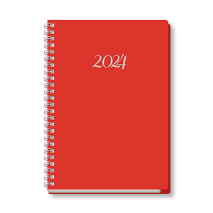 Agenda personalizzabile giornaliera a spirale cm 17x24 CRISTAL H65011 - Rosso