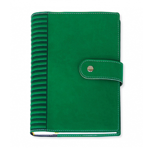 Agenda giornaliera a portafoglio personalizzata interno mobile, copertina in gommato cm 15x21 S/D separati  H992 - Verde