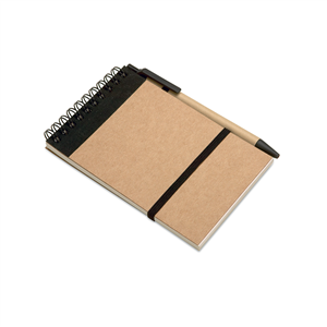 Block notes personalizzato in carta riciclata con copertina a spirale SONORA IT3789 - Nero