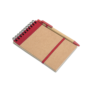 Block notes personalizzato in carta riciclata con copertina a spirale SONORA IT3789 - Rosso