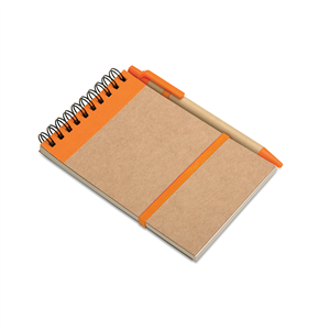 Block notes personalizzato in carta riciclata con copertina a spirale SONORA IT3789 - Arancio