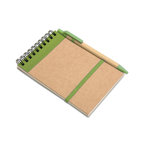 Block notes personalizzato in carta riciclata con copertina a spirale SONORA IT3789 - Lime