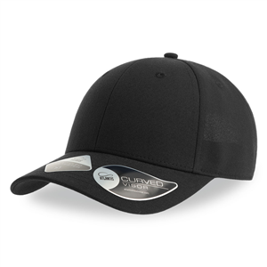 Cappello baseball personalizzabile in poliestere riciclato 6 pannelli Atlantis JOSHUA JOSC - Nero