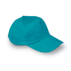 Cappellino personalizzato in cotone 5 pannelli GLOP CAP KC1447 - Turchese