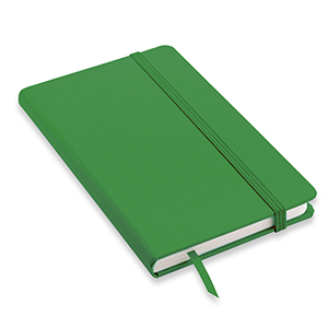 Quaderno promozionale con elastico e copertina rigida in formato A5 NOTY-M L13023 - Verde Scuro
