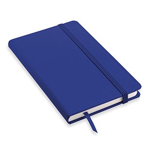 Quaderno promozionale con elastico e copertina rigida in formato A5 NOTY-M L13023 - Blu Royal