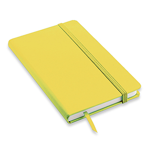 Quaderno promozionale con elastico e copertina rigida in formato A5 NOTY-M L13023 - Giallo