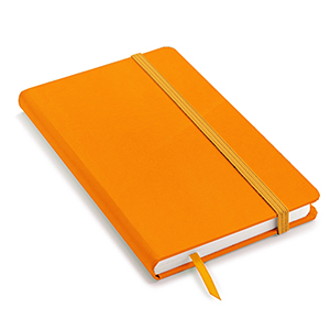 Quaderno personalizzato con copertina soft touch con elastico in formato A5 NOTYSOFT-M FLU L18033 - Arancio Fluo